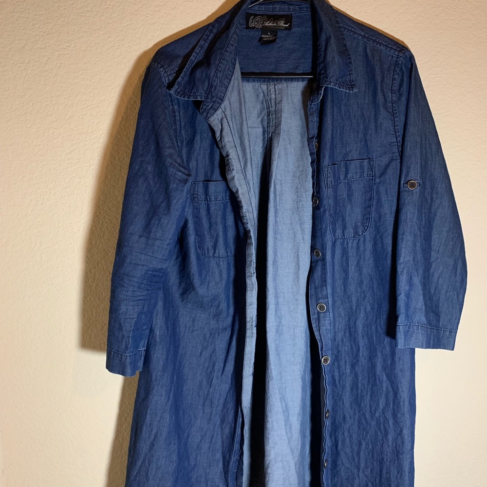 Button up denim dress
